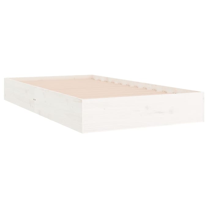 vidaXL - Bedframe - massief - hout - wit - 90x200 - cm