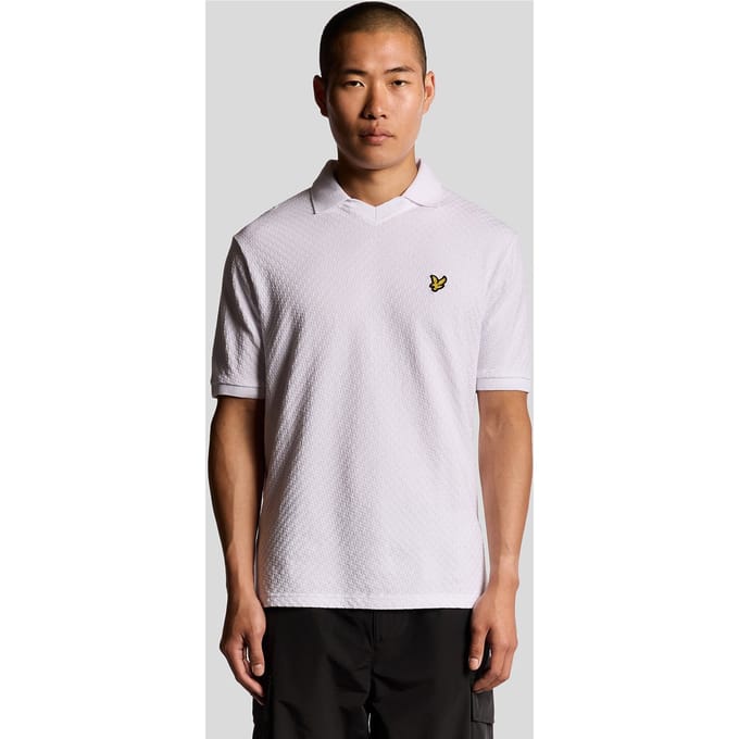 Lyle & Scott Football Collar Poloshirt - Wit