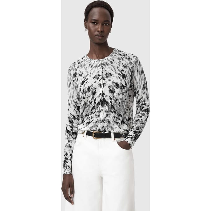 AllSaints Anouk Cardigan Canter Ecru White Taglia: L | Maglie a manica lunga Outlet | Donna | Marrone