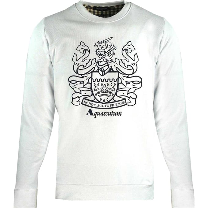 Aquascutum Heren Crest Crewneck Sweatshirt (Wit)