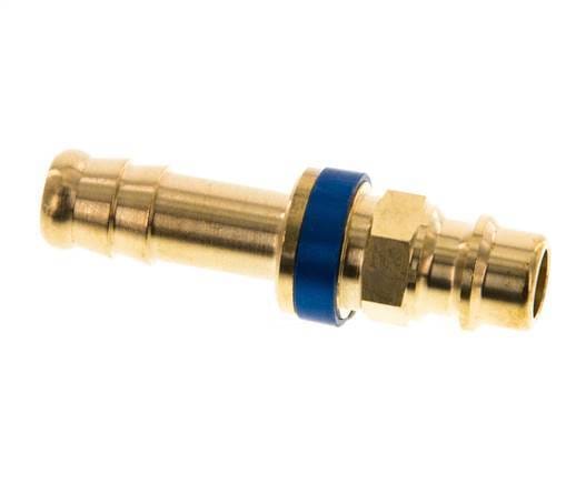 Messing DN 7.2 (Euro) Blauw-Coded Luchtkoppeling Insteeknippel 9 mm Slangpilaar