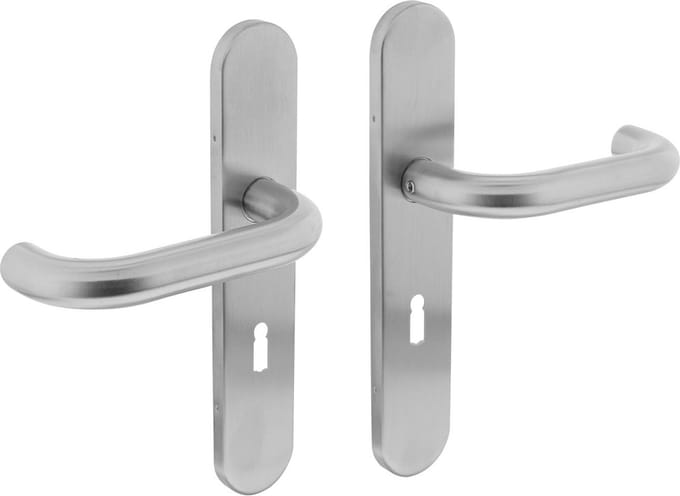 Intersteel Deurkruk Rond op op schild sleutelgat 56 mm rvs geborsteld