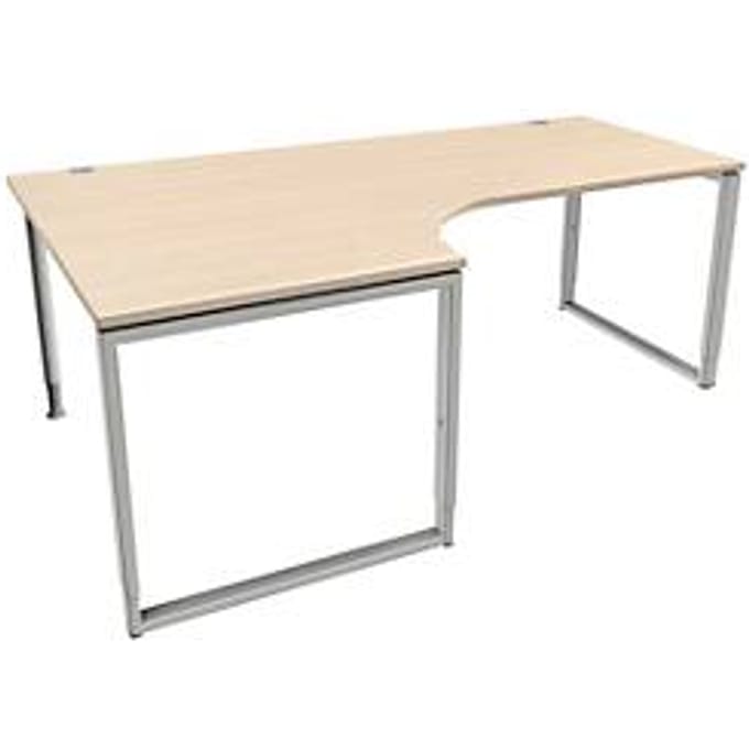 Schäfer Shop Genius MODENA FLEX hoekbureau, 90°, beugelpoot, bevestiging links, B 2000 mm, ahorn afwerking
