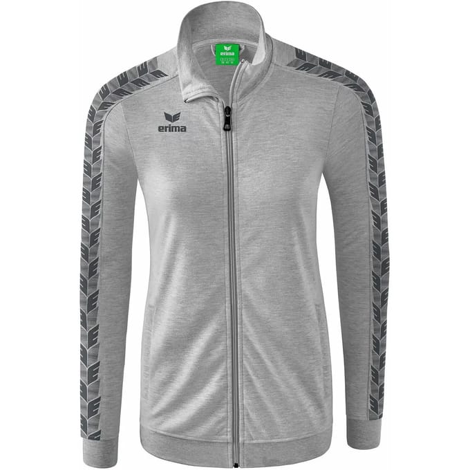 Erima Essential Team Tracktop Jack Dames - Licht Grey Melange / Slate Grey | Maat: 36