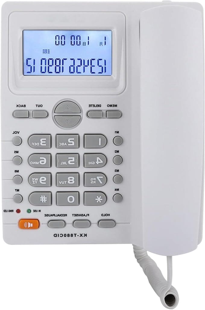 Vaste Telefoon - Bureau Telefoon - Thuis Bellen - Grote Knoppen - 22 cm - Wit