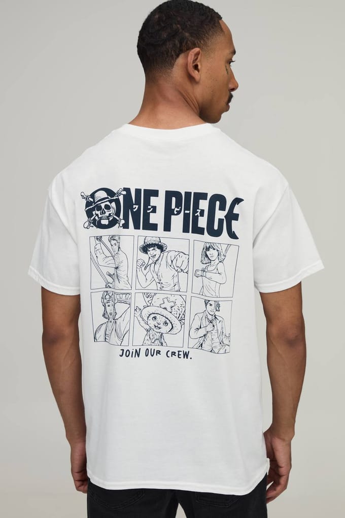 Oversized One Piece Licentie T-shirt | White | Size Medium