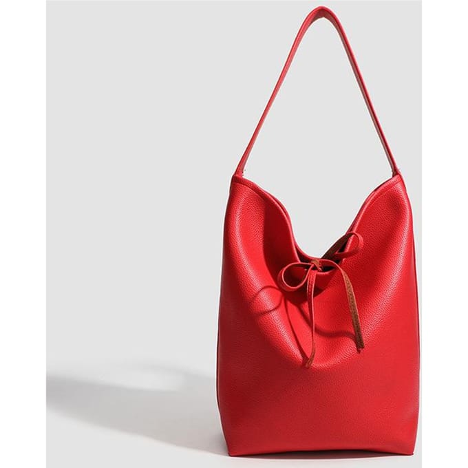 Tas Vrouw Herfst en Winter Niche Design Schoudertas Draagbare Emmer Tas Tote Commutertas red