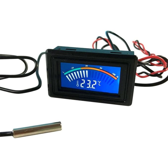 1x Auto SUV Digitale Display Meter Olie/Water Laadkoeler Temperatuur Celsius Meter + Sonde black