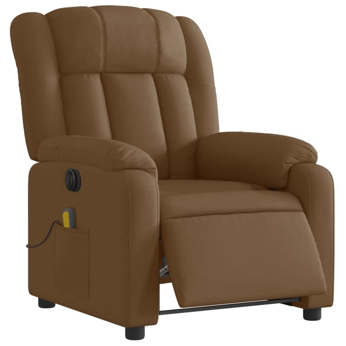 vidaXL - Massagestoel - elektrisch - verstelbaar - stof - bruin