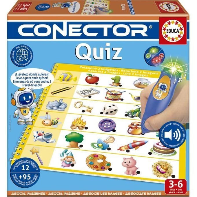 Conector Quiz - Jeu éducatif - EDUCA - 90 questions, 12 thèmes, format livre -Dès 3 ans