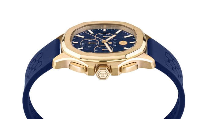 Philipp Plein $keleton $pectre PWSAA0323 Horloge - Siliconen - Blauw - Ø 44 mm
