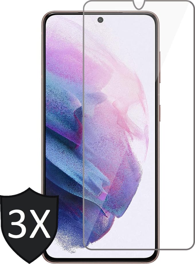 Screenprotector geschikt voor Samsung Galaxy S21 FE - Gehard Glas Beschermglas Tempered Glass Screen Protector - 3 Stuks