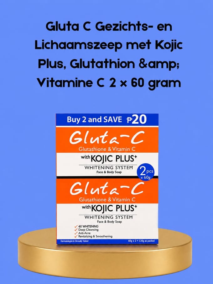 Gluta C Glutathione & Vitamine C Met Kojic Plus + gezicht en lichaam