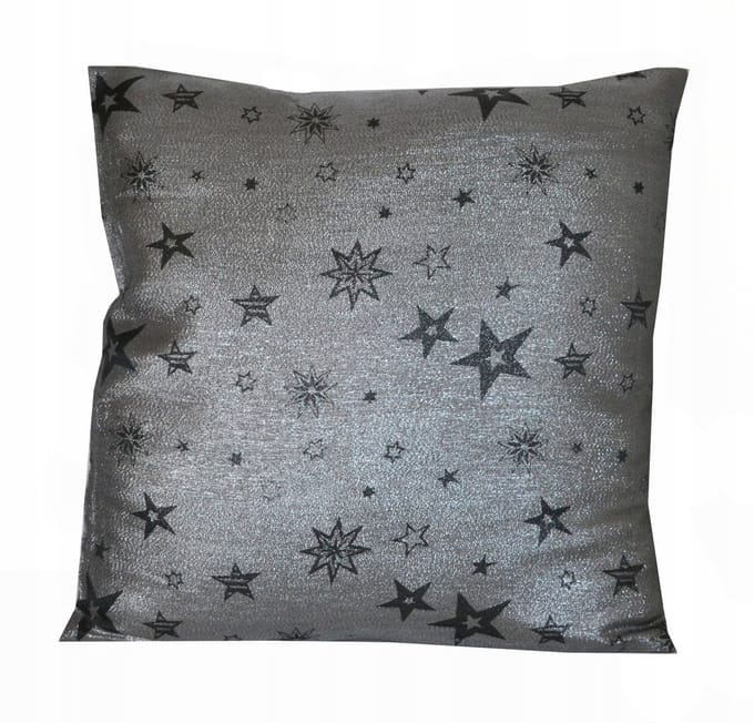 Decoratieve Kussensloop 40x40cm - Zwart met Zilveren Sterren