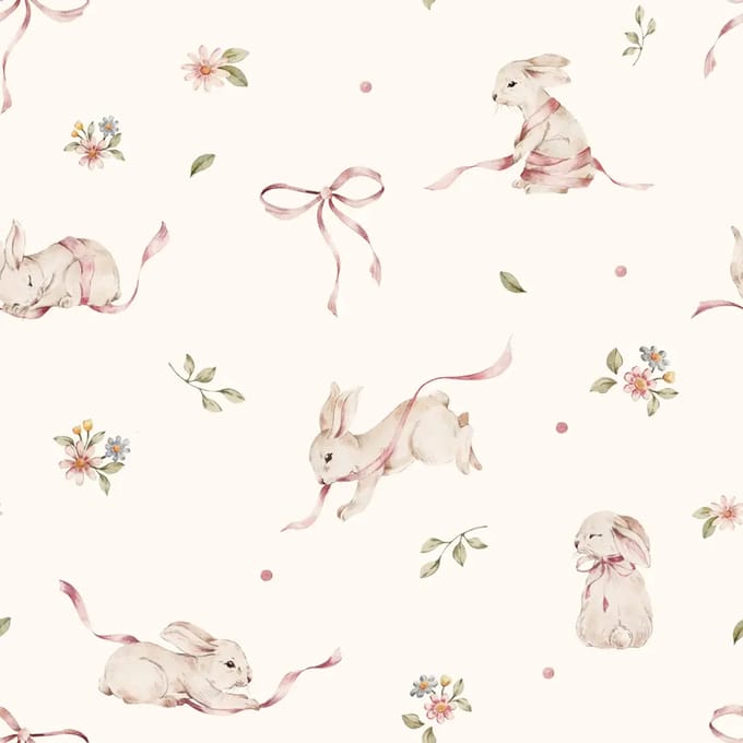 Baby behang Dekornik Rabbits On