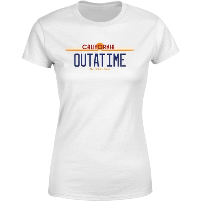 Back To The Future Outatime Plate Women's T-Shirt - White - S