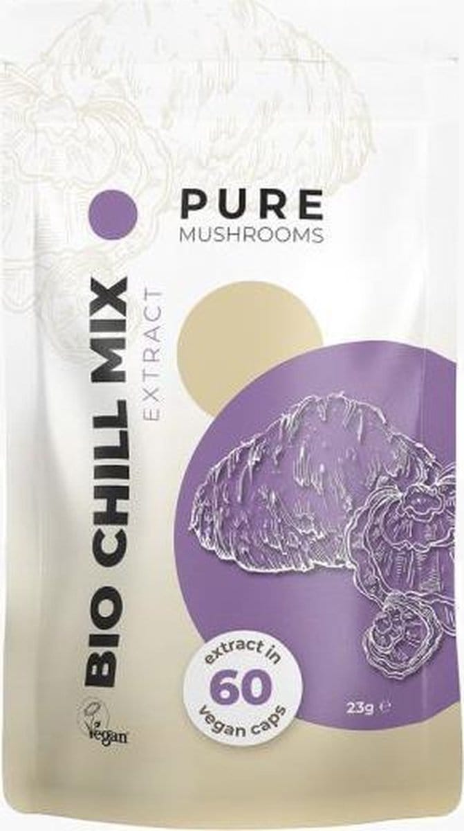Pure Mushrooms Chill Mix Paddenstoelen Extract Capsules Bio 60 capsules