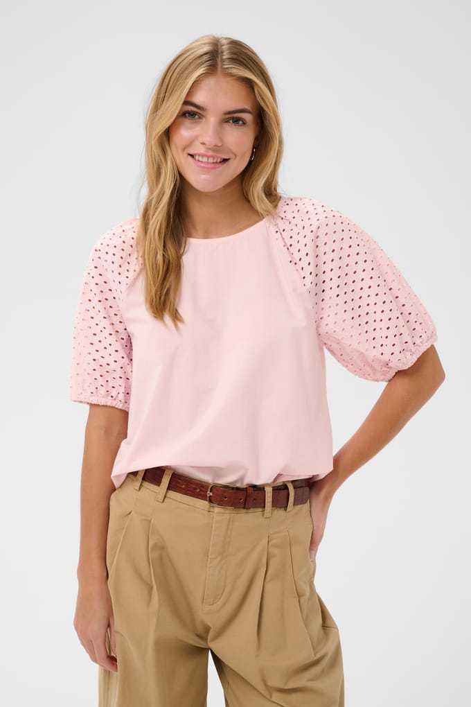 Saint Tropez PalaSZ SS Blouse Dames Blouse - Chalk Pink