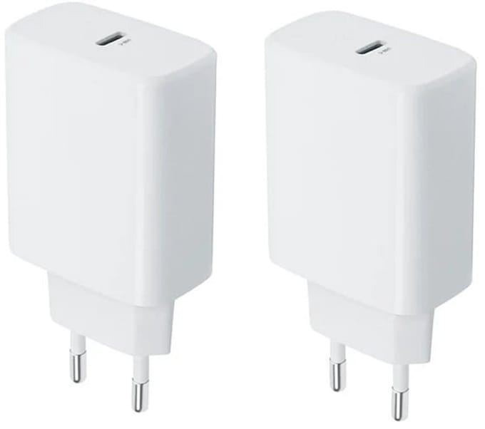 2 stuks OneOne 25W super snellader. Witte oplader met USB C. PD en Quick Charge lader adapter past op JBL Extreme 4