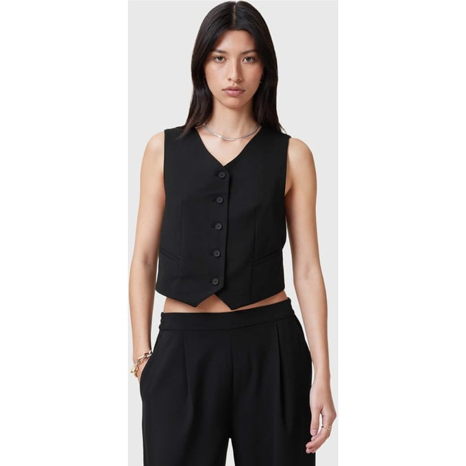 AllSaints Aleida Tri Waistcoat Black Größe: 10 | Gilets Outlet | Damen | Schwarz