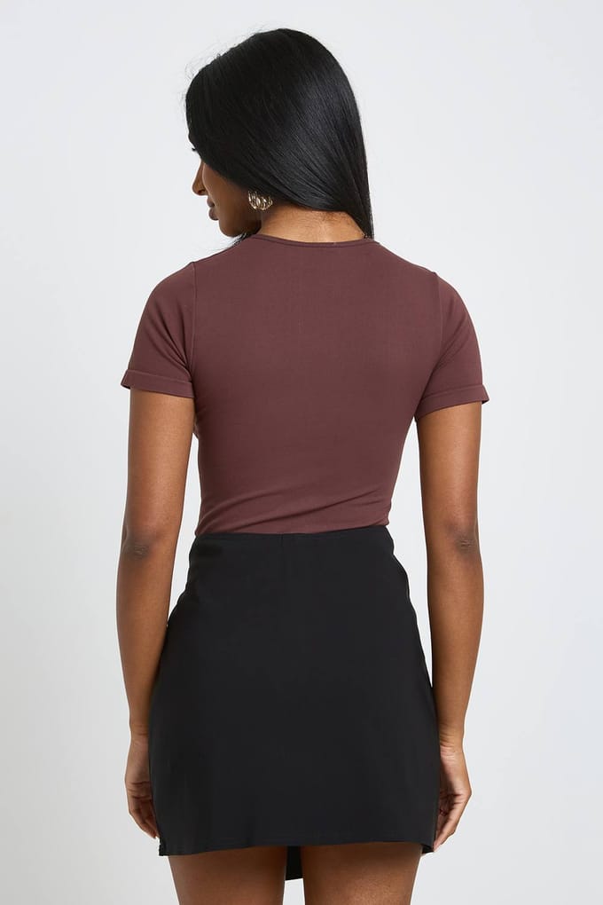 boohoo Dames Bengaline Wikkel Skort | Zwart | Maat: 36