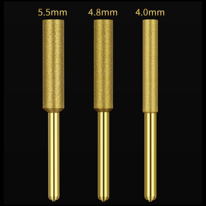 Lot de 12 embouts de tronçonneuse en titane plaqué diamant, affûteur de limes de tronçonneuse électrique haute dureté 4mm