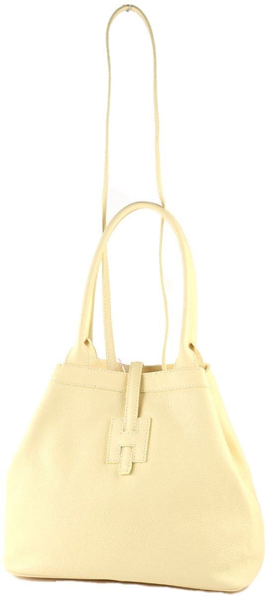 Echt lederen handtas Madou - Made in Italy - Geel