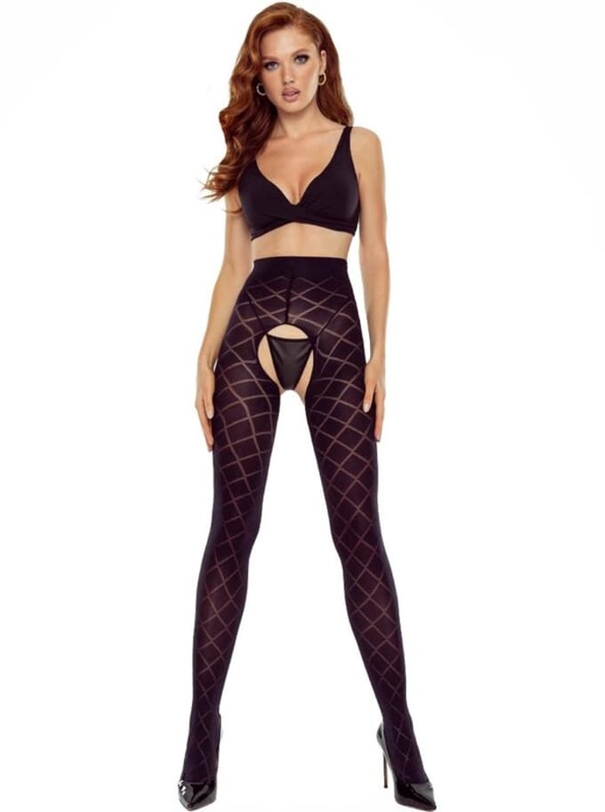 Erotische panty met ruitpatroon MT 3/4