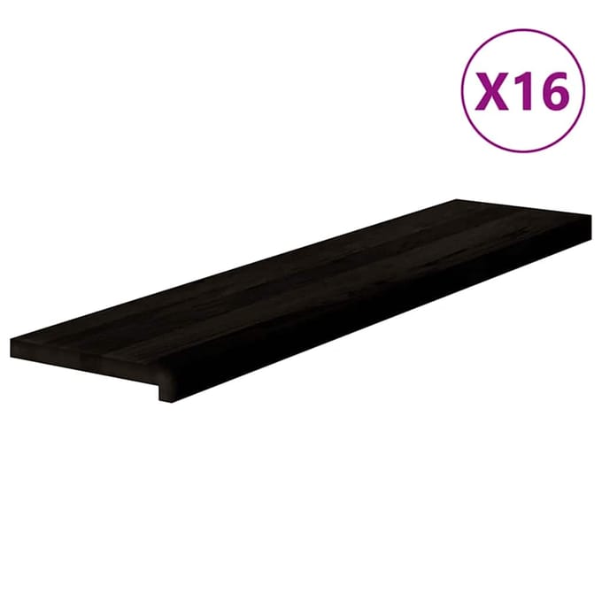 vidaXL Traptreden 16 st 110x25x2 cm massief eikenhout bruin-zwart