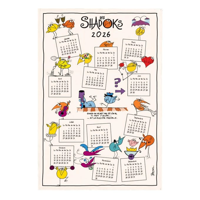 Keukenhanddoek kalender 2026 Winkler Shadoks