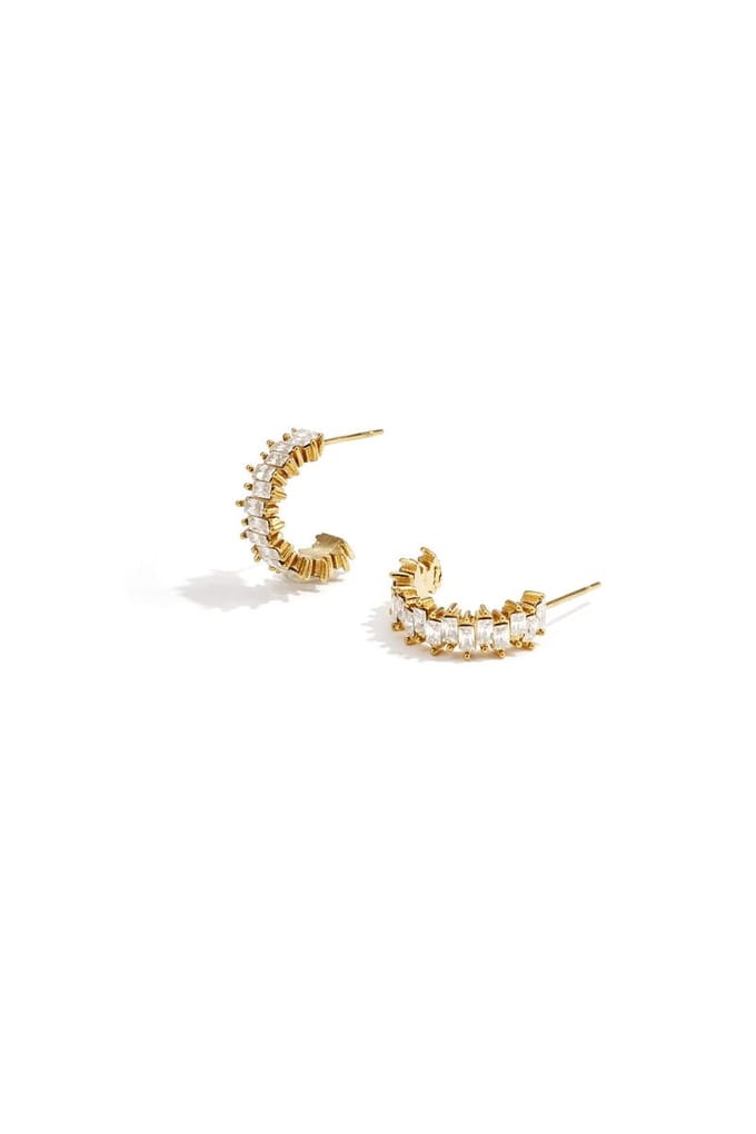 Oorbellen met zigzag steentjes