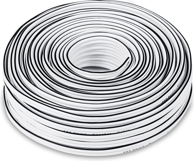 Teufel luidsprekerkabel 2.5mm² - luidsprekerkabel 2 x 2 -5 mm² 30m - wit