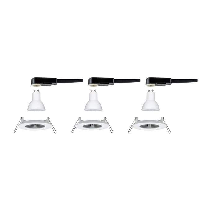 LED-inbouwlamp 3-Step-Dim Nova Basisset star IP44 rond 78 mm GU10 3x6,5W 3x460lm 230V dimbaar 2700K Wit mat