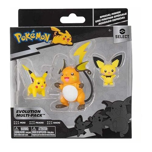 Jazwares Pokémon Select Figure 3-Pack-Pichu / Pikachu / Raichu (Diversen) Nieuw