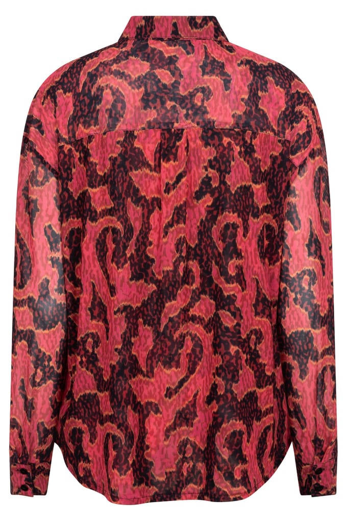 EsQualo Blouse Mesh Masterpiece Print Größe: S | Longsleeves Outlet | Damen