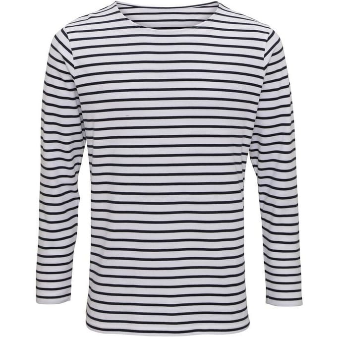 Asquith & Fox Heren Mariniere Kust T-Shirt met lange mouwen (Wit/Zwaar)