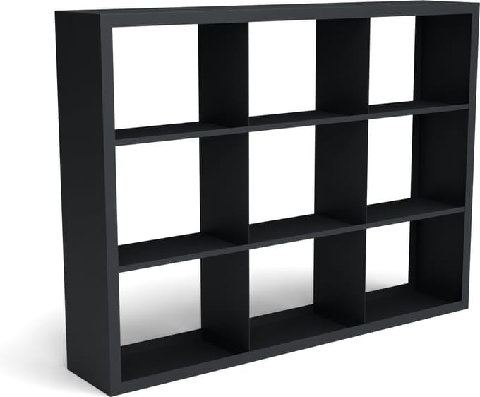 Beltza zwarte houtopslag onderverdeling 9 vakken 2000x385x1500 mm