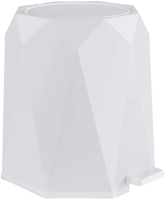 Afvalemmer Pedaal - Prullenbak Keuken - Afval Scheiden - Diamant Design - 5 Liter - Wit