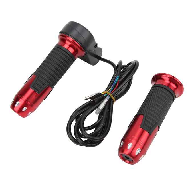 1 paire 12V ?99V Throttle Grips Universal Twist Throttle Accelerator Grip Handlebar with Button for black