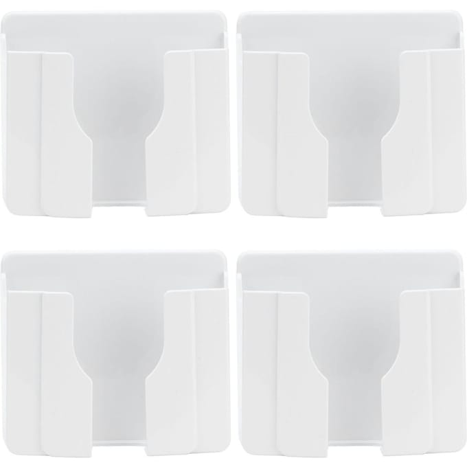 4 pièces Étagère de rangement murale Sans poinçon Mur Télécommande Téléphone portable Base de chargement white