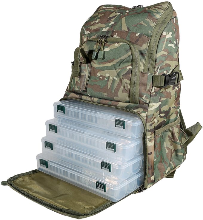 Ultimate Ultra Backpack Camo (Incl. 4 Tackleboxen & Raincover!) - Visrugtas