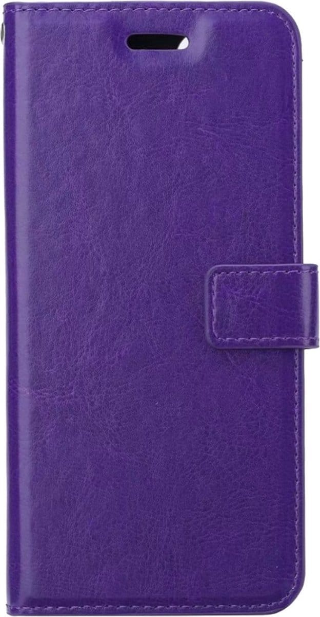 LuxeBass book case iPhone 15 Pro Max | kunstleer paars | kaartvakken | 360° bescherming | valbestendig 1m