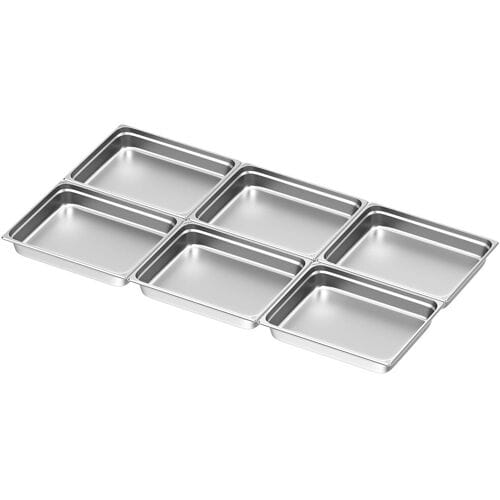 GGM Gastro (6 Stück) Edelstahl-Behälter GN 2/1 - Höhe: 100mm
