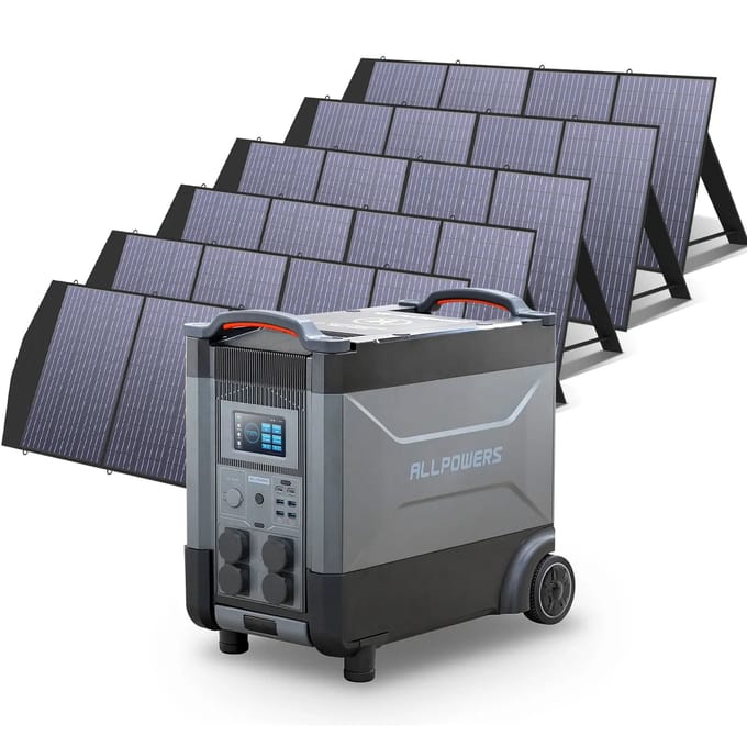 ALLPOWERS Solar Generator Kit 4000W (R4000 + SP033 200W Solar Panel) - R4000+6pcs SP033 200W  Solar Panel