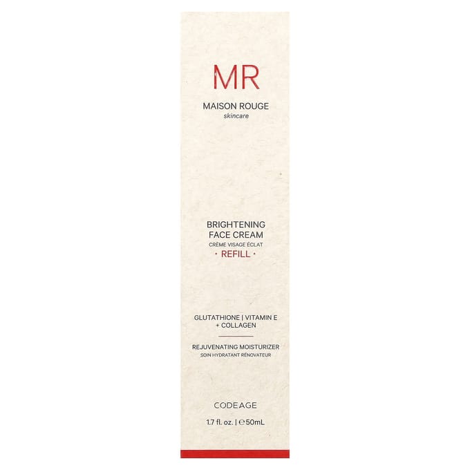Codeage, Maison Rouge Skincare, Verhelderende Gezichtscrème, Navulling, 50ml (1,7 fl oz) white