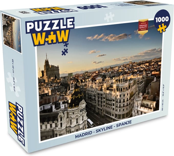 Puzzel Madrid - Skyline - Spanje - Legpuzzel - Puzzel 1000 stukjes volwassenen