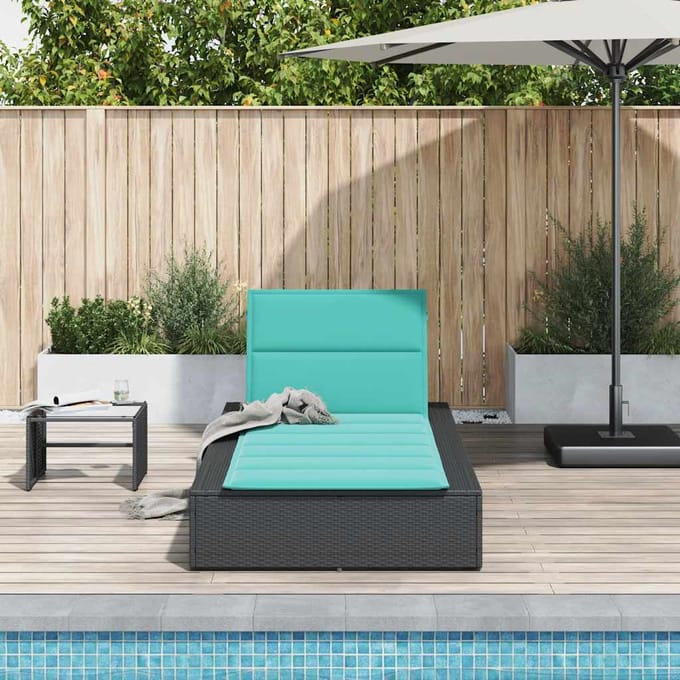 vidaXL - Ligbed - met - zwevend - kussen - poly - rattan - zwart