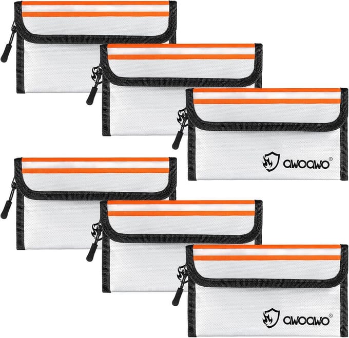 Brandwerende zakken - Documententas - Waardevolle spullen - Waterdicht design - 6 stuks 20x13cm - Zilver