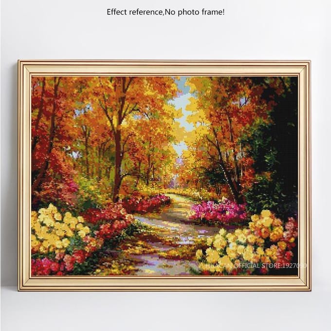 Diamond Painting Volledige Weergave Schilderachtig Landschap Diamant Borduurwerk Volledig Rond Kruissteek 20X30CM brown