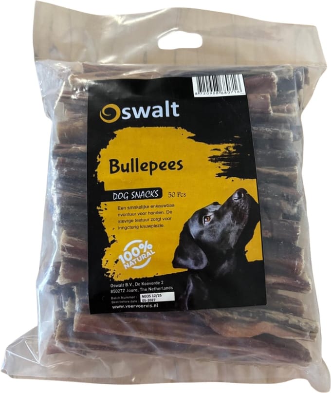 Oswalt Bullepees - Hondensnack - Rund - 50 Stuks
